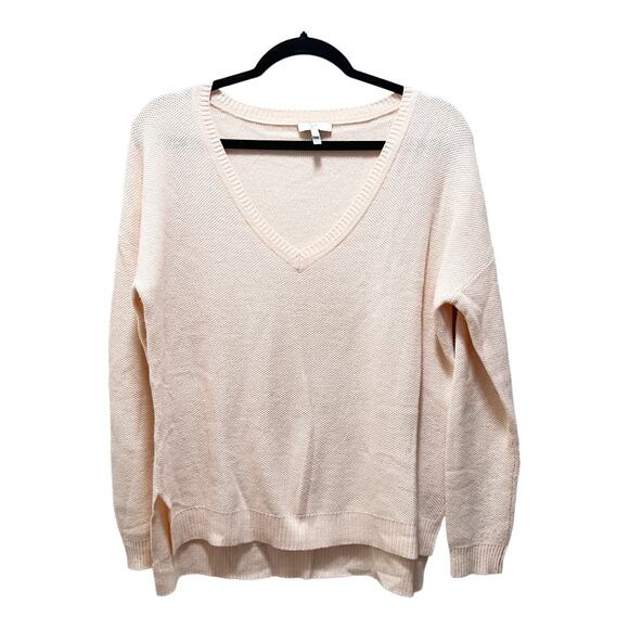 Joie Soft Blush Pink V-Neck Sweater Loose Knit Size Small Wool Cashmere Blend - Picture 1 of 7